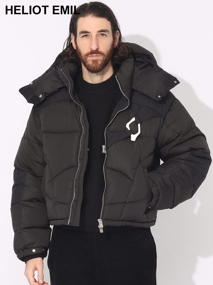 HELIOT EMIL (エリオット・エミル) フード フルジップ ダウンジャケット Abstract HTM02093 ブランド メンズ 男性 アウター