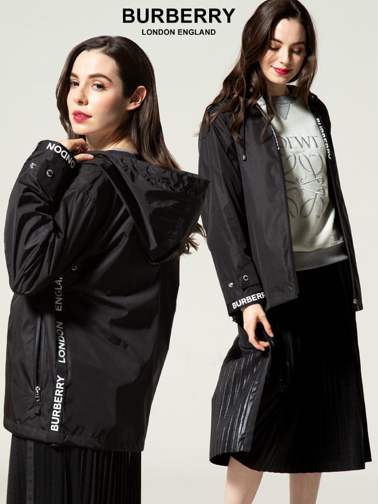 BURBERRY (バーバリー) ロゴテープ ECONYL フーデッド ジャケット BBL8027503 レディース ロゴ ナイロンジャケット
