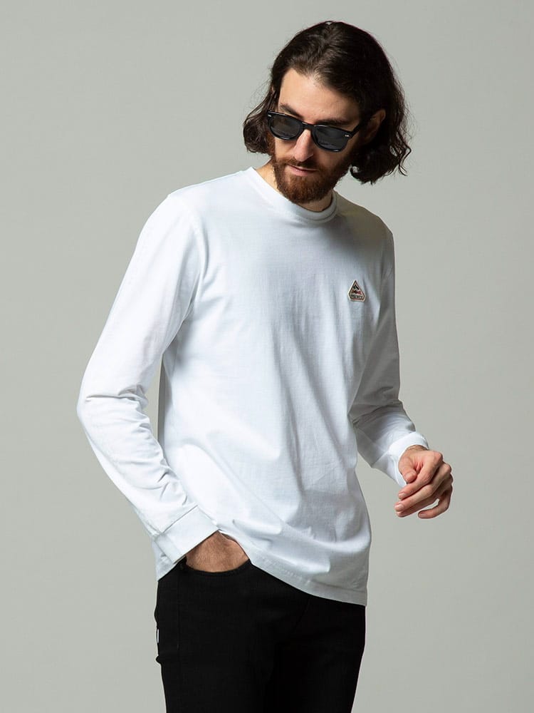 PYRENEX (ピレネックス) ワンポイント クルーネック 長袖 Tシャツ PNHMQ032
