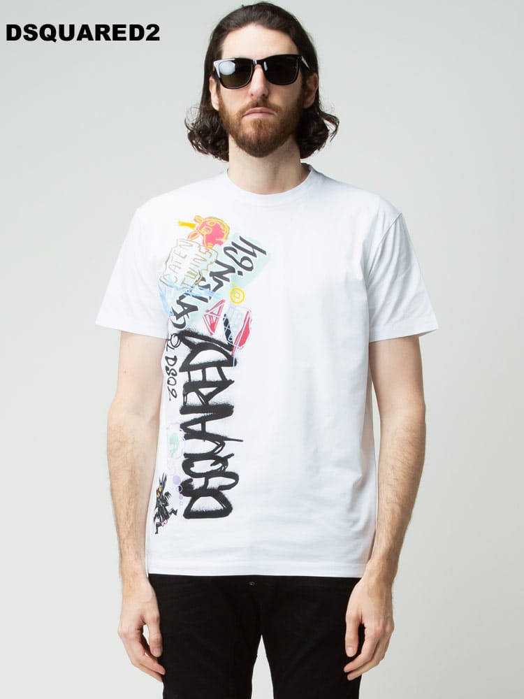 DSQUARED2 (ディースクエアード) プリント クルーネック 半袖 Tシャツ D2GD0998S23009