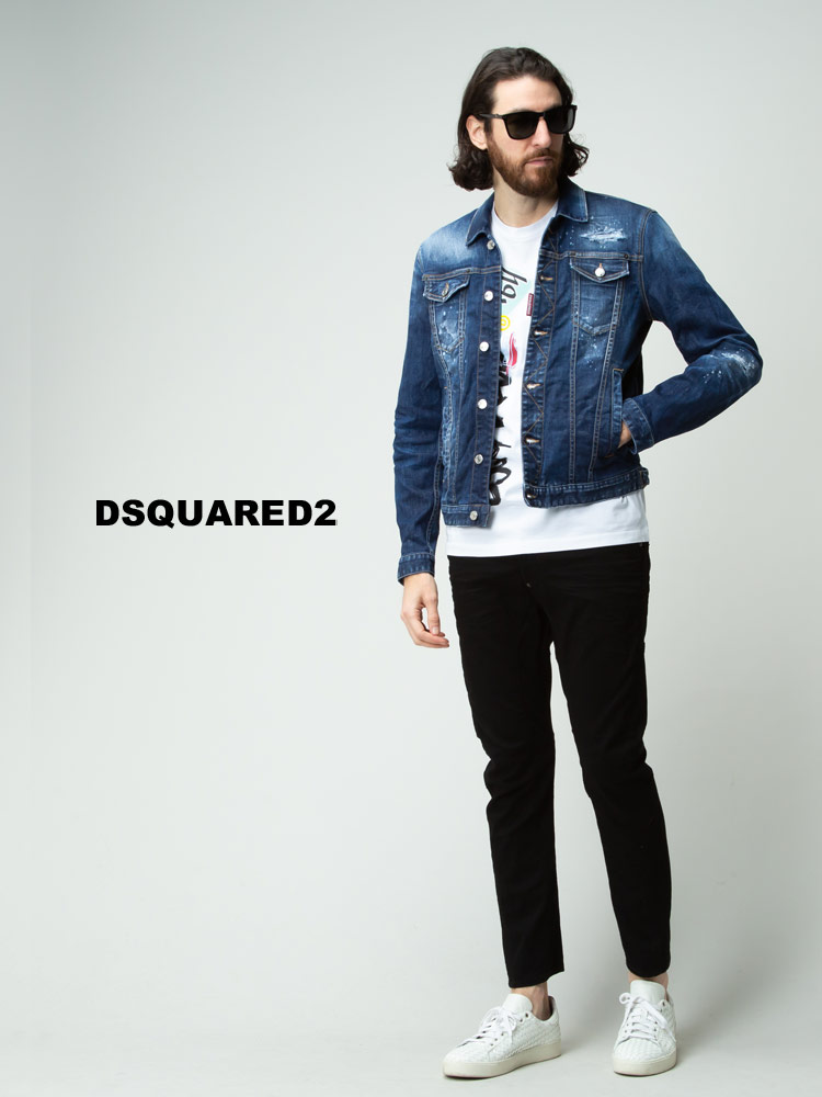 DSQUARED2 (ディースクエアード) ダメージ フルボタン デニムジャケット DAN JEAN D2AM1231S【サカゼン公式通販】