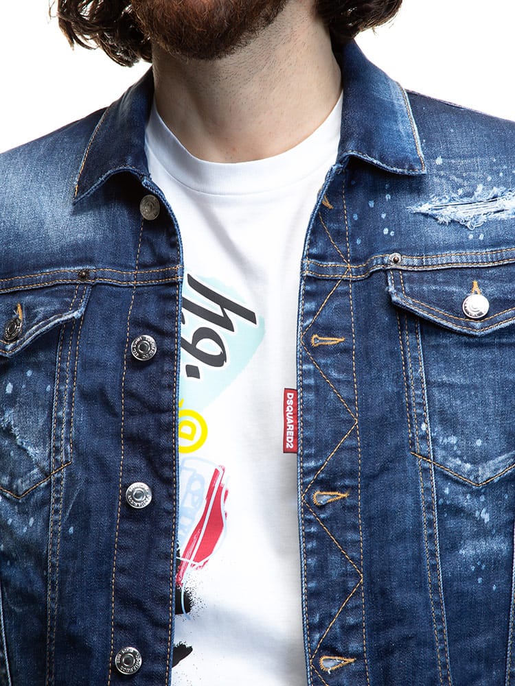 DSQUARED2 (ディースクエアード) ダメージ フルボタン デニム 
