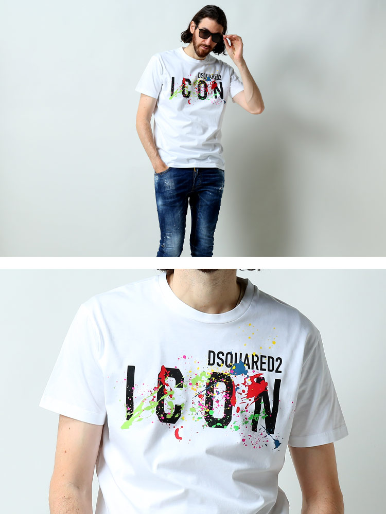 ディースクエアード メンズ Tシャツ 半袖 DSQUARED2 ブランド トップス シャツ カットソー ICON グラフ【サカゼン公式通販】