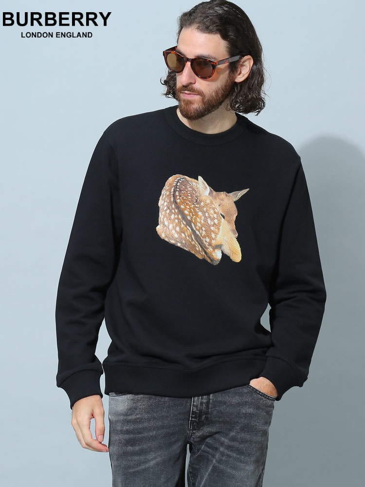 バーバリー メンズ トレーナー BURBERRY ブランド トップス スウェット 長袖 ディアグラフィック 鹿 BB8056313