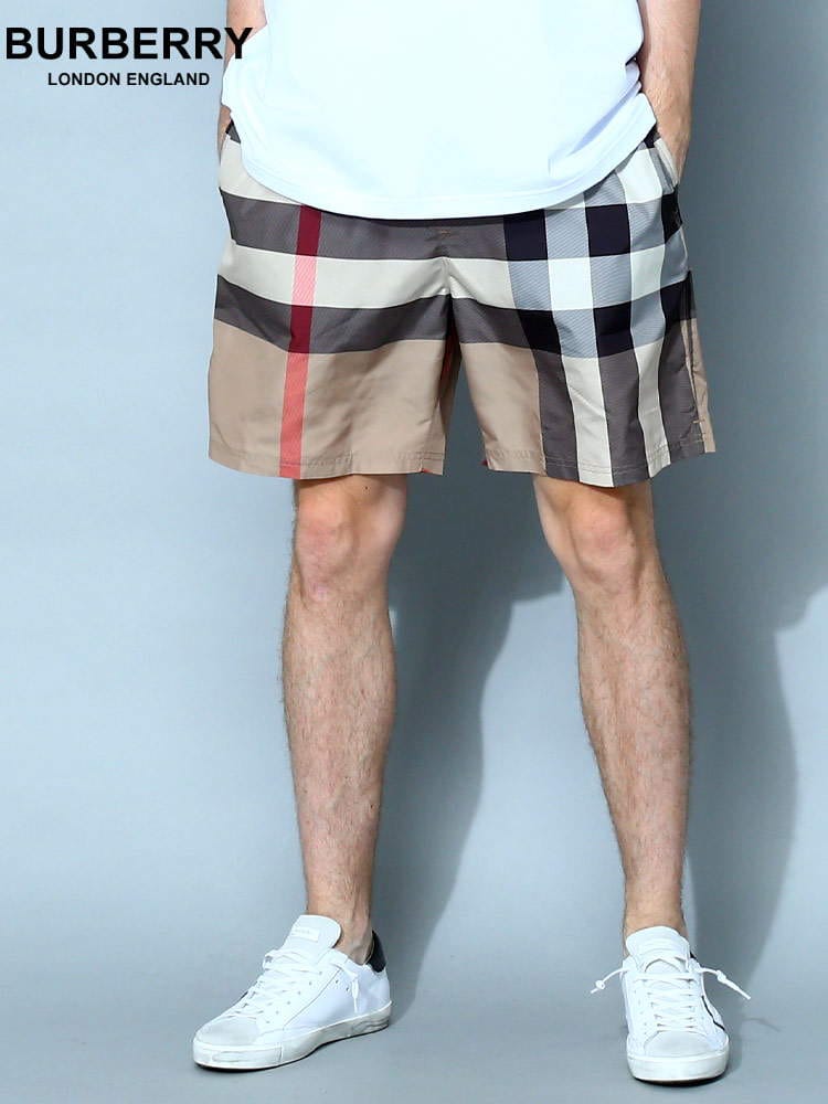 バーバリー メンズ ショートパンツ BURBERRY ブランド ショーツ ボトムス 水着 スイムショーツ スイムパンツ エグザジェレイティッドチェック BB8017294