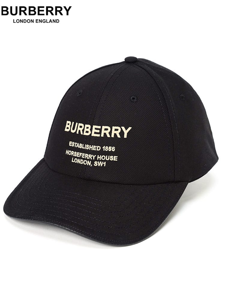 バーバリー メンズ キャップ BURBERRY ブランド 帽子 ベースボールキャップ ホースフェリーモチーフ ロゴ 調整可能 BB8057625