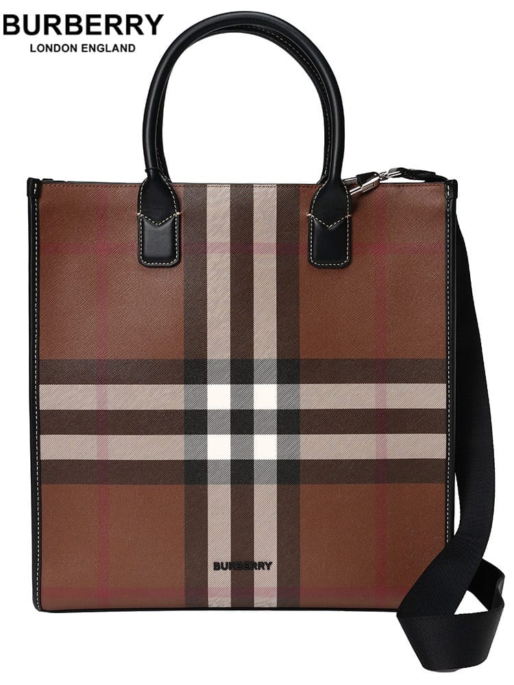 バーバリー メンズ バッグ BURBERRY ブランド 鞄 トート エグザジェレイティッドチェック＆レザー チェック レディース BB8064445