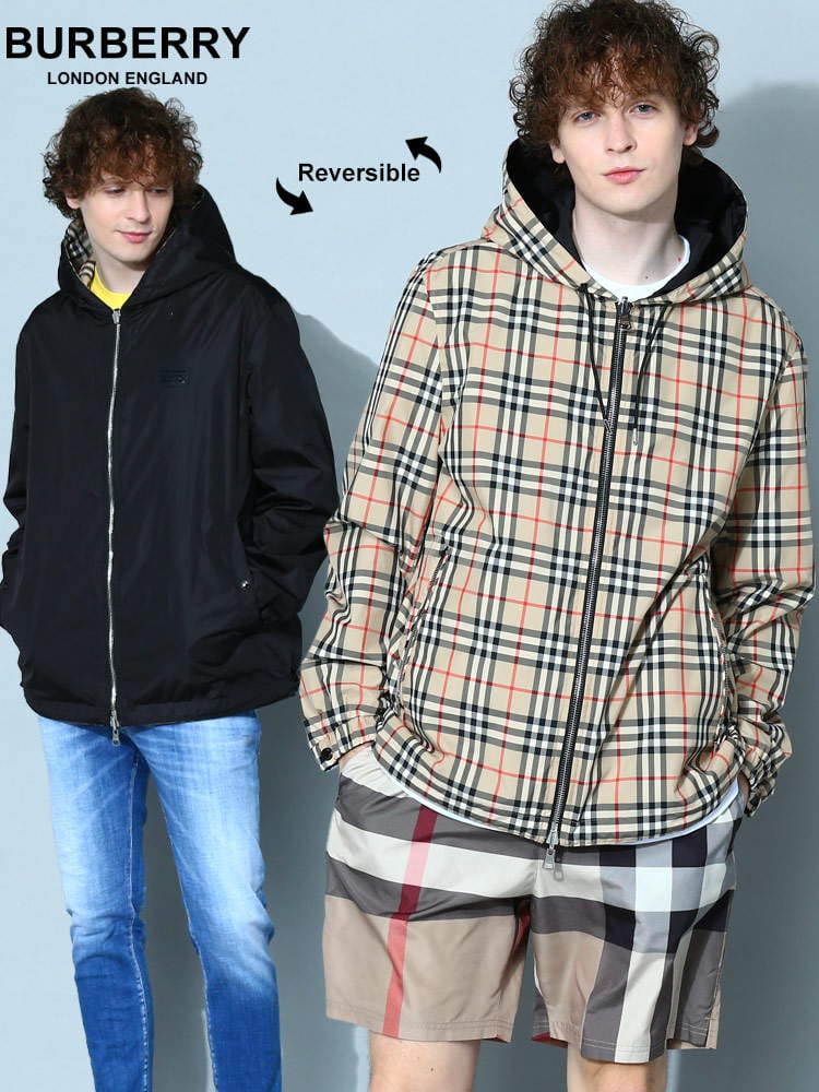 バーバリー メンズ ブルゾン BURBERRY ブランド アウター パーカー フーデッドジャケット リバーシブル ヴィンテージチェック チェック BB8027097