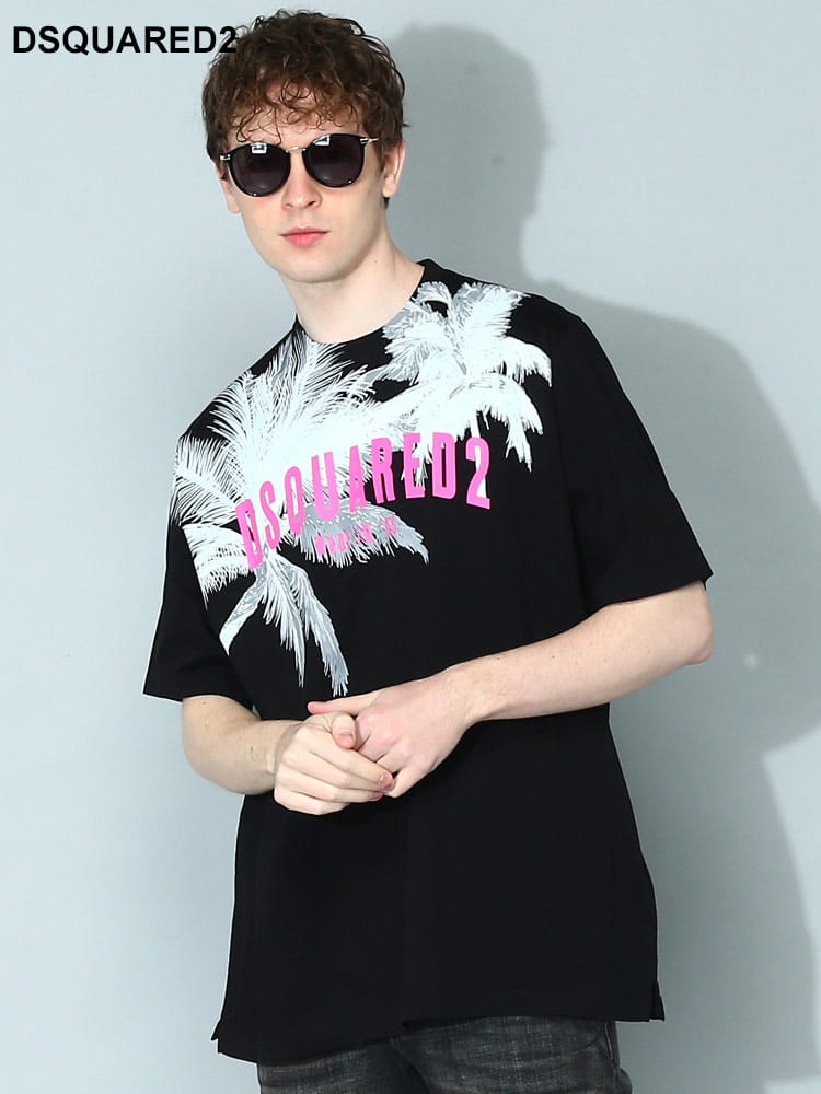 DSQUARED2 (ディースクエアード) パームツリー クルーネック 半袖 Tシャツ D2GD1098S23009 メンズ ブランド