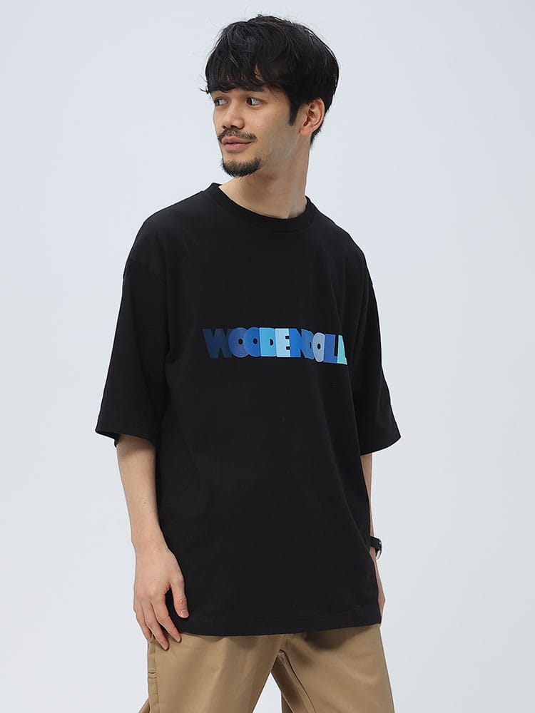 WOODEN DOLL (ウッディンドール) USAコットン グラデロゴ 5分袖 BIG Tシャツ