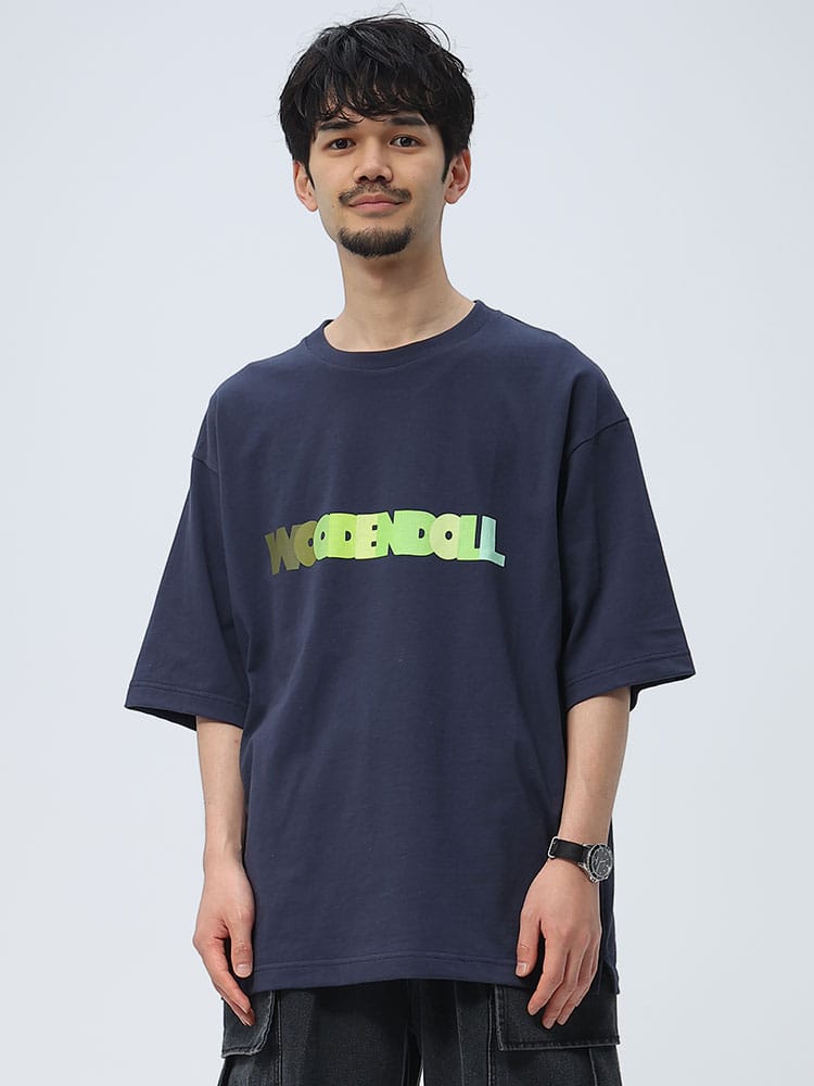 WOODEN DOLL (ウッディンドール) USAコットン グラデロゴ 5分袖 BIG Tシャツ