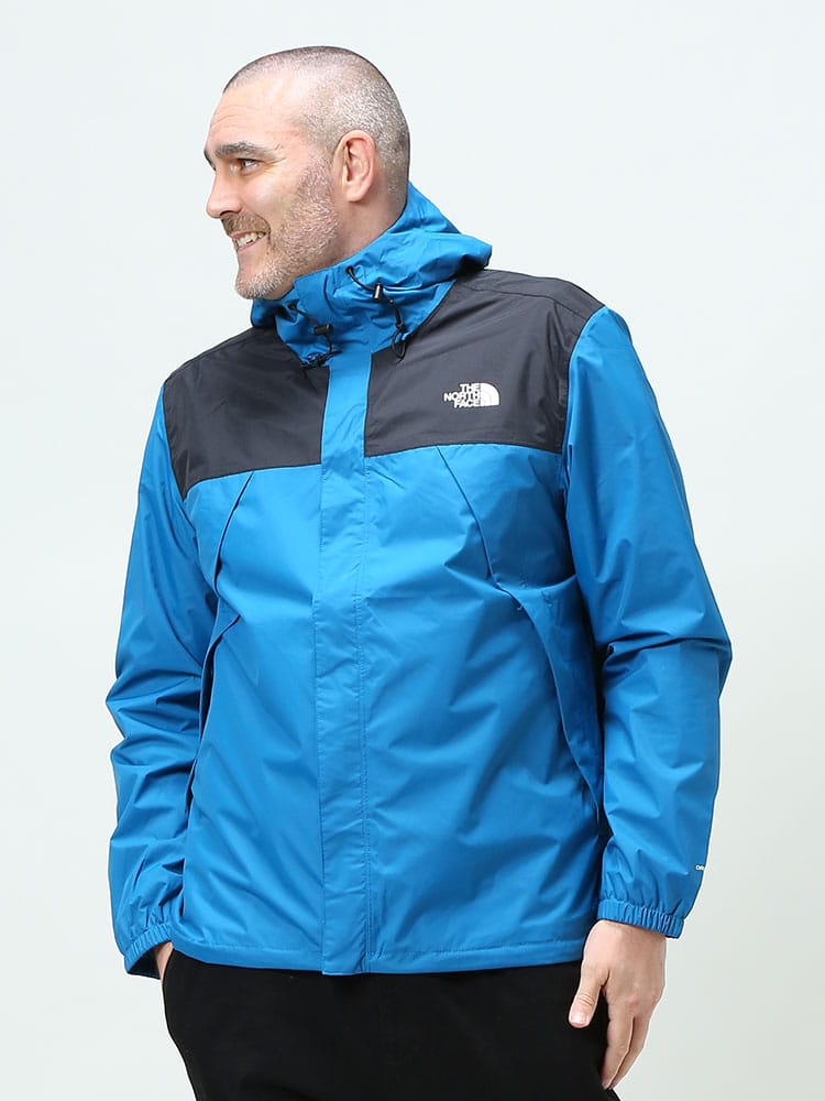 大きいサイズ メンズ THE NORTH FACE (ザ ノースフェイス) ロゴプリント 切り替え フルジップ マウンテンパーカー DRYVENT ANTORA JACKET
