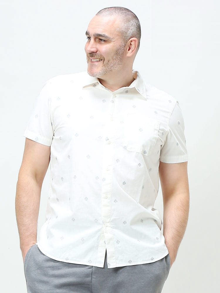 大きいサイズ メンズ THE NORTH FACE (ザ ノースフェイス) 総柄 ポケット 半袖 シャツ BAYTRAIL JACQUARD SHIRT