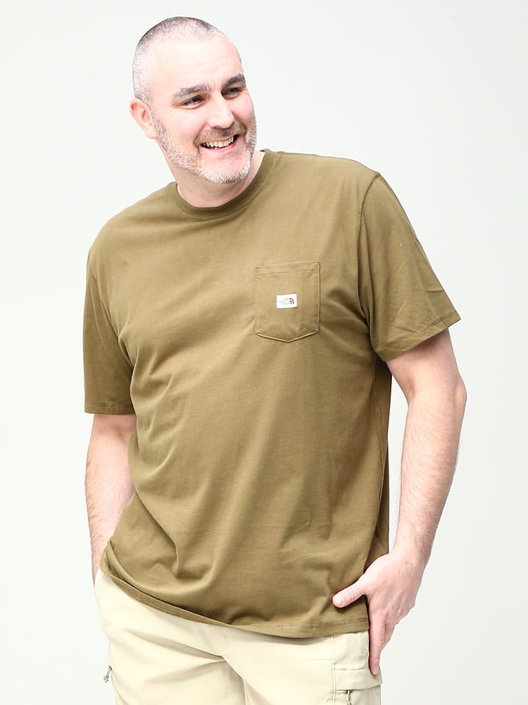 大きいサイズ メンズ THE NORTH FACE (ザ ノースフェイス) ポケット クルーネック 半袖 Tシャツ M S/S HERITAGE PATCH POCKET TEE
