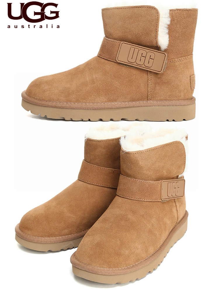 アグ オーストラリア レディース ブーツ UGG Australia ブランド ムートンブーツ シューズ 靴 スエード ロゴ Mini Bailey Graphic Logo Strap UGGL1137073