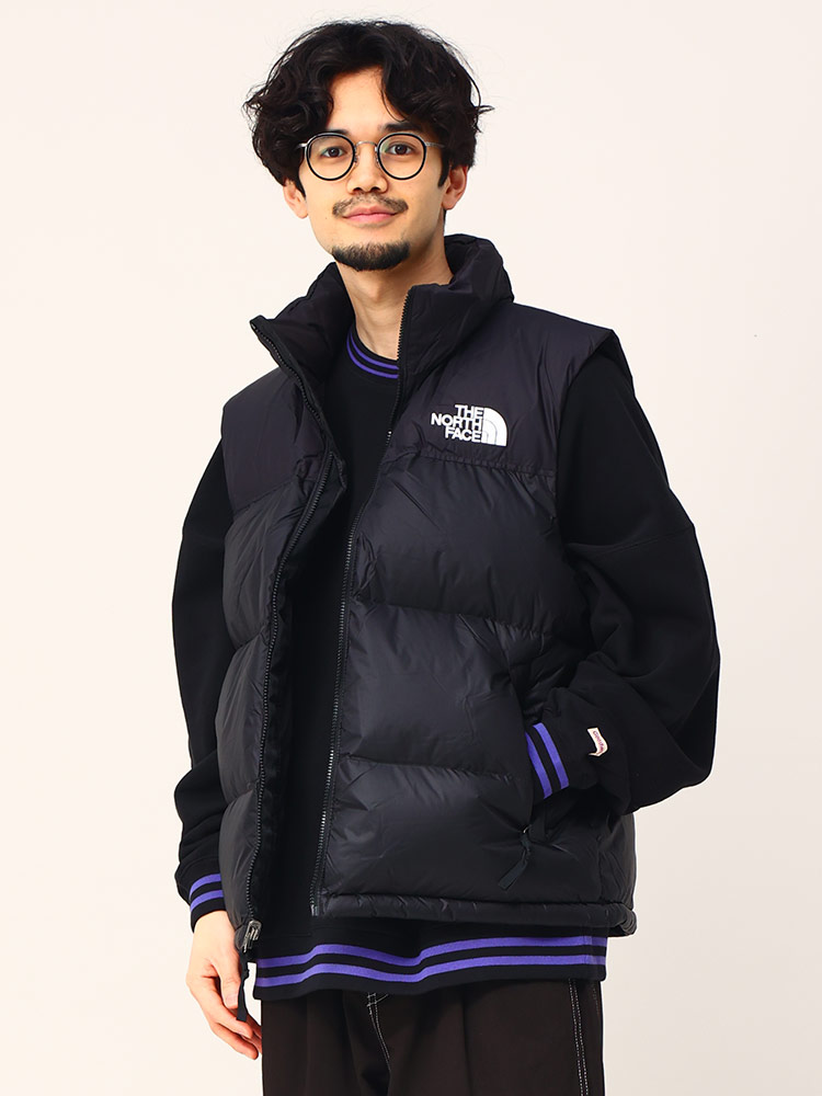 THE NORTH FACE (ザ ノースフェイス) ダウンベスト ヌプシベスト フード収納 フルジップ 700フィルパワー 1996 RETRO NUPTSE VEST