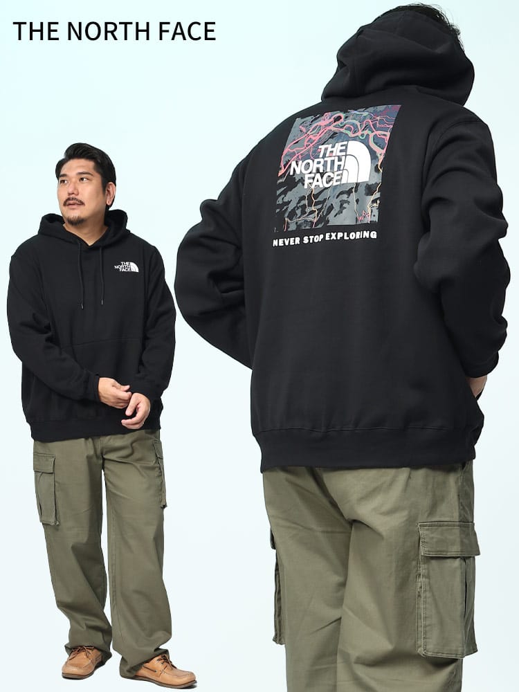 THE NORTH FACE ザ ノースフェイス パーカー バックプリント プルオーバー フーディー BOX NSE P/O HOODIE  大きいサイズ メンズ ブランド