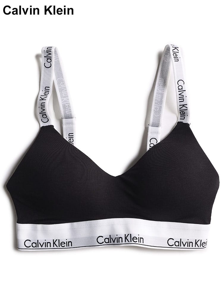 【オンラインストア限定】 Calvin Klein (カルバンクライン) ロゴストラップ ノンワイヤー ライトリーブラレット CKLQF7059 ブランド レディース 女性 下着