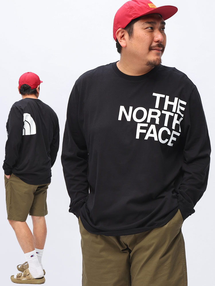 THE NORTH FACE ( ザ ノースフェイス) BIGロゴ クルーネック ロングスリーブ Tシャツ L/S BR | 大きいサイズ の服【サカゼン公式通販】