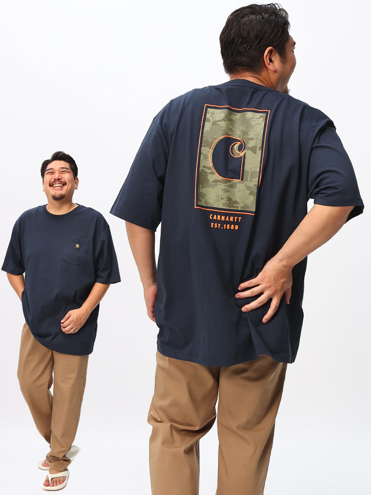 半袖 Tシャツ バックデザイン ポケット付き ルーズフィット ヘビーウェイト コットン 大きいサイズ メンズ