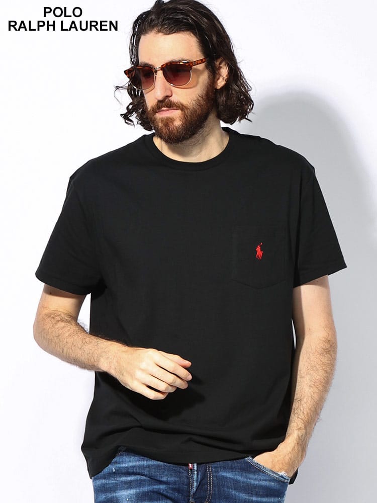 POLO RALPH LAUREN (ポロラルフローレン) ロゴ刺繍入りポケット付 クルーネック 半袖 Ｔシャツ RL710707095 メンズ