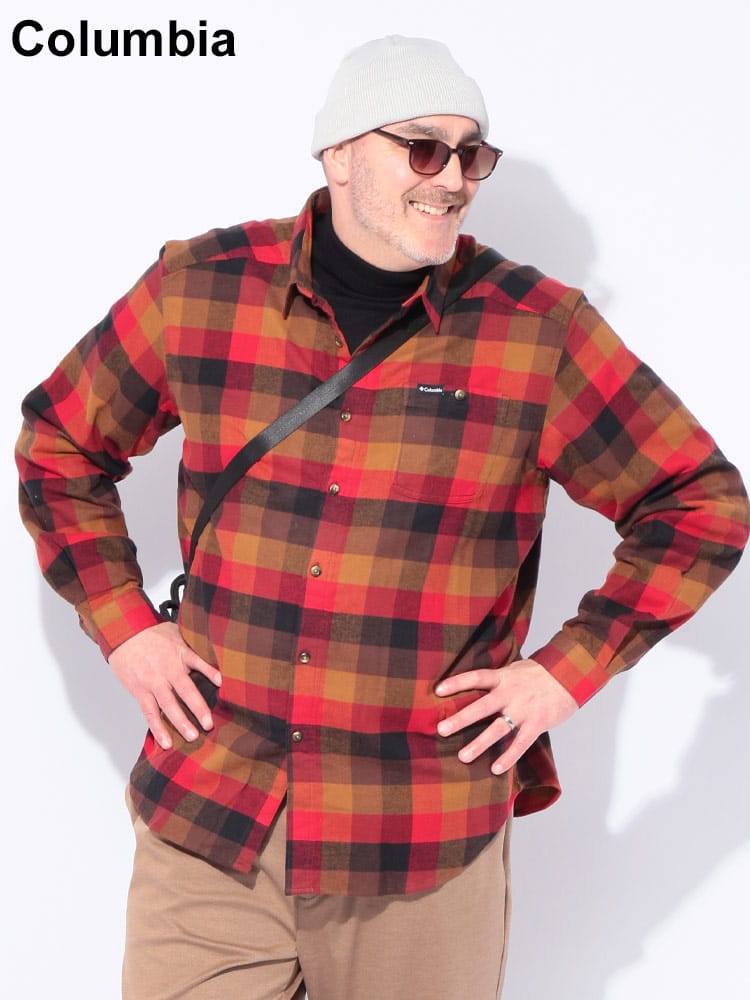 長袖シャツ チェック柄 フランネル  トップス シャツ ネルシャツ チェックシャツ 秋 冬 大きいサイズ メンズ