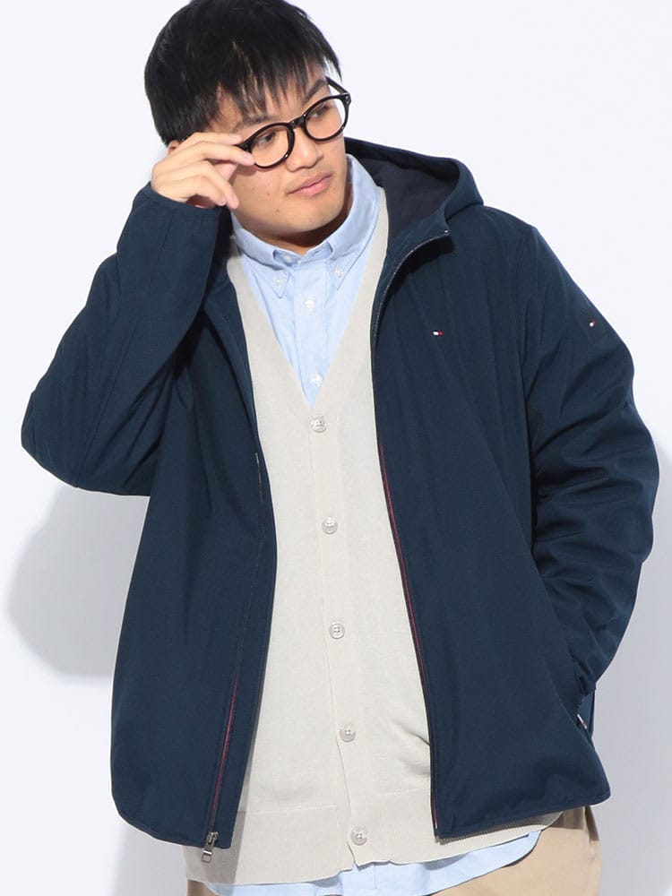 ジャケット メンズ 大きいサイズ ソフトシェル 裏フリース フルジップ ブルゾン アウター パーカー フード 秋 冬