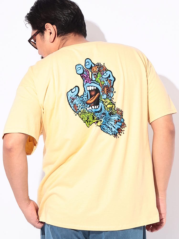 Tシャツ 半袖 メンズ 大きいサイズ ROSKOPP SCREAMING FIVE　ヘビーウェイト バックプリント クルーネック カットソー トップス スケートボード ブランド スクリーミングハンド 春 夏