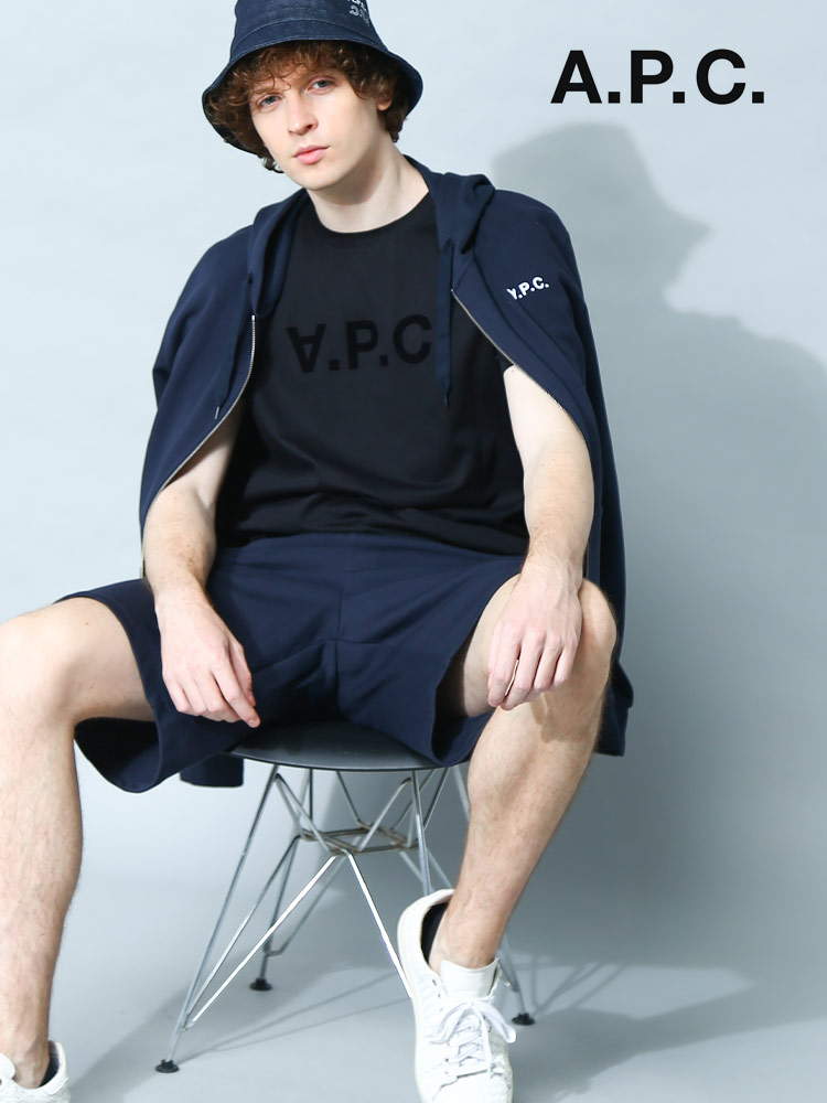 オンラインストア限定】 A.P.C. (アー・ペー・セー) ワンポイントロゴ ジップパーカー ショートパンツ セットア【サカゼン公式通販】