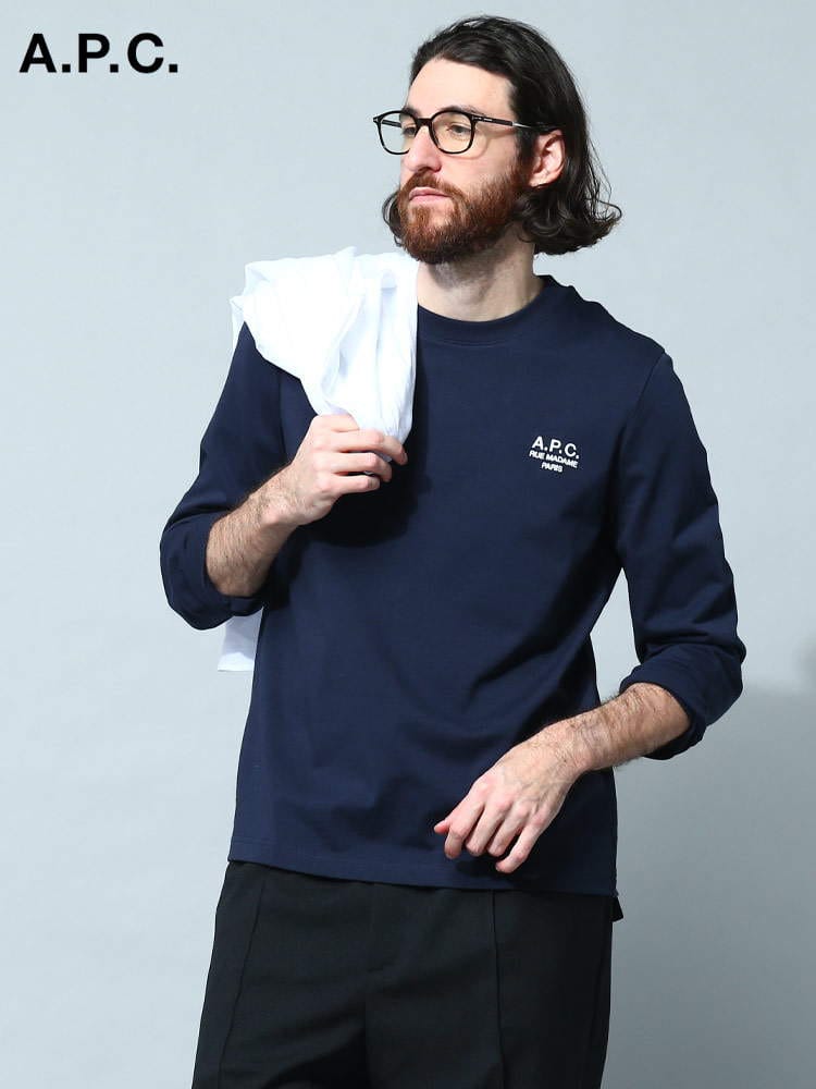 A.P.C. (アーペーセー) ロゴ刺繍 クルーネック 長袖 Tシャツ APCCOEZCH26177 ブランド