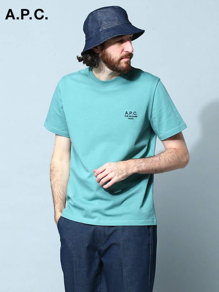 A.P.C. (アーペーセー) ロゴ刺繍 クルーネック 半袖 Tシャツ 