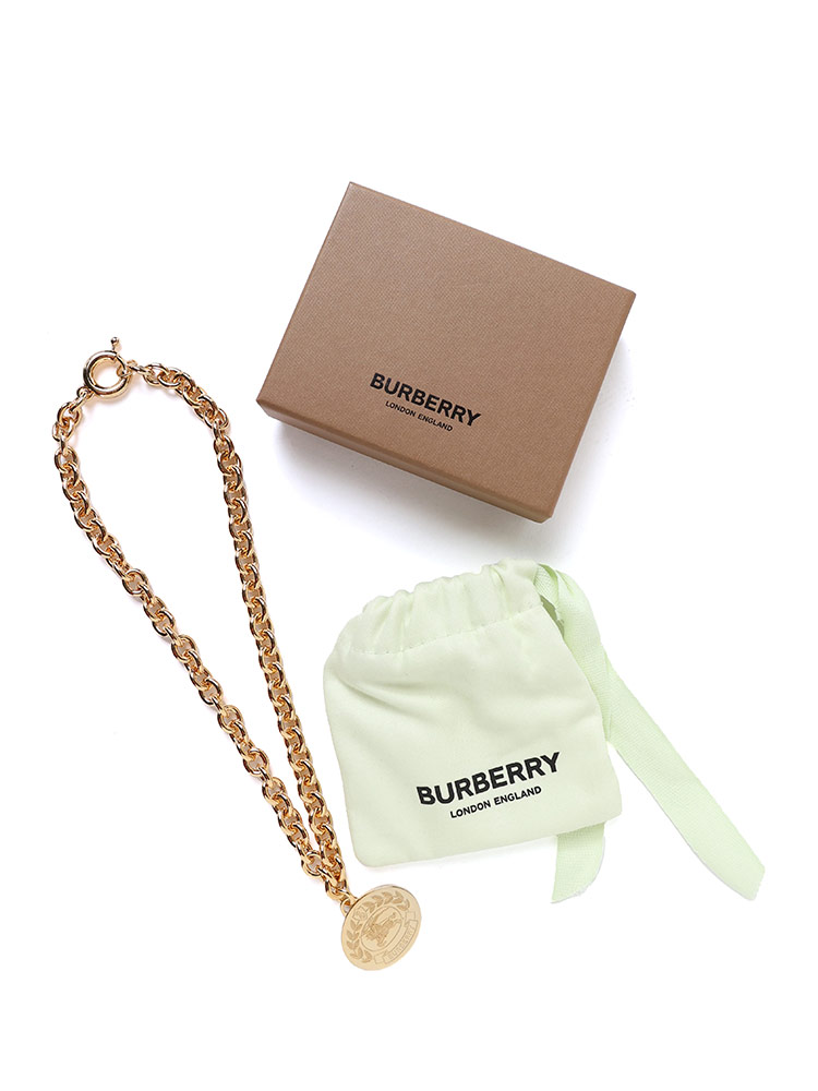 BURBERRY (バーバリー) エングレイブEKD ゴールドプレート チェーンリンク ネックレス BBL8064200【サカゼン公式通販】