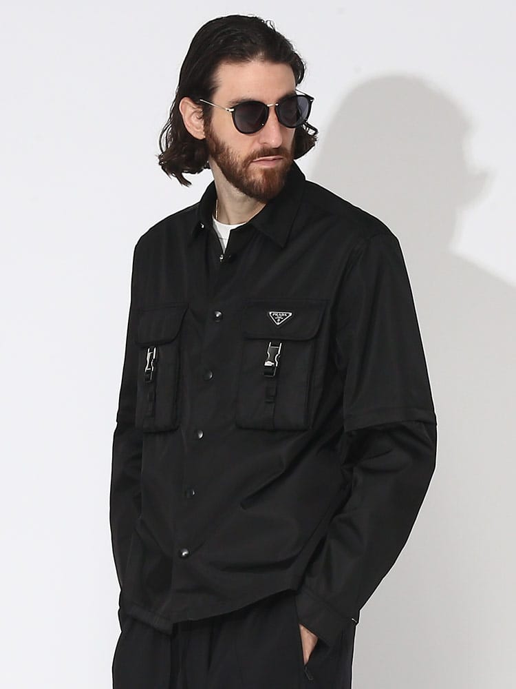 PRADA (プラダ) ナイロン ポケット 袖取り外し シャツ PRSC5481WQ8 ブランド メンズ 男性 アウター