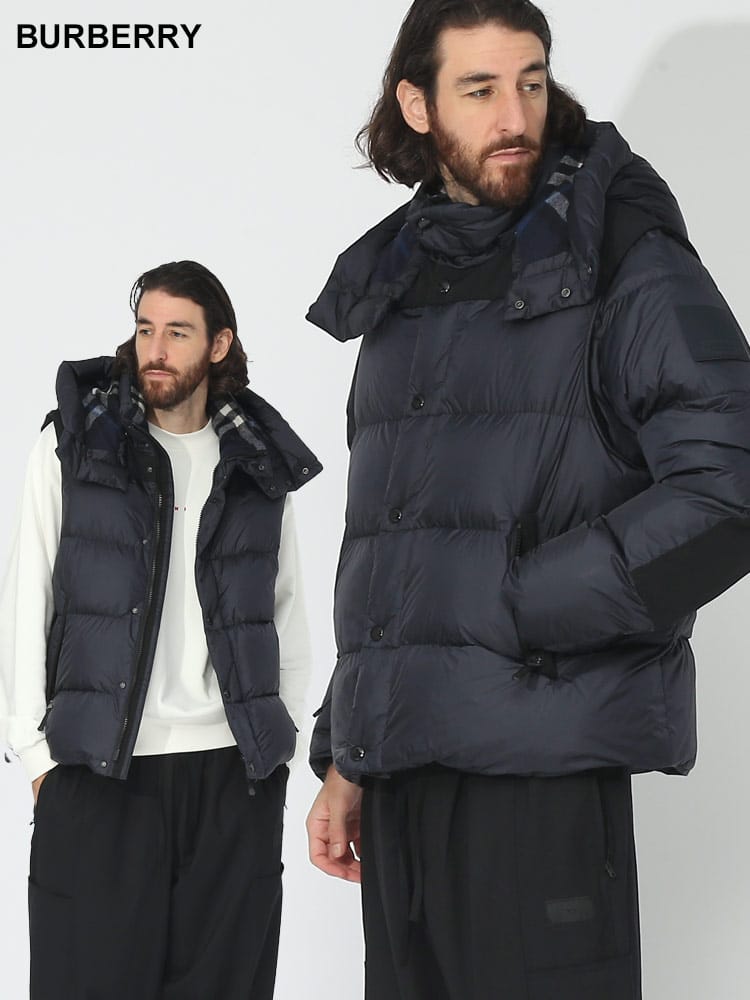 BURBERRY (バーバリー) デタッチャブルスリーブ フーデッド パファー 