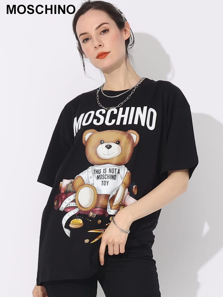 MOSCHINO (モスキーノ) ベアプリント クルーネック 半袖 Tシャツ TAILOR TEDDY MHLV07015541 ブランド レディース トップス