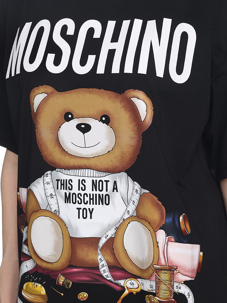 MOSCHINO (モスキーノ) ベアプリント クルーネック 半袖 Tシャツ 