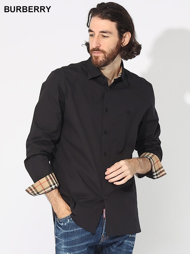 BURBERRY (バーバリー) エンブロイダリーEKD ストレッチコットン シャツ BB8071799 ブランド メンズ 男性 トップス