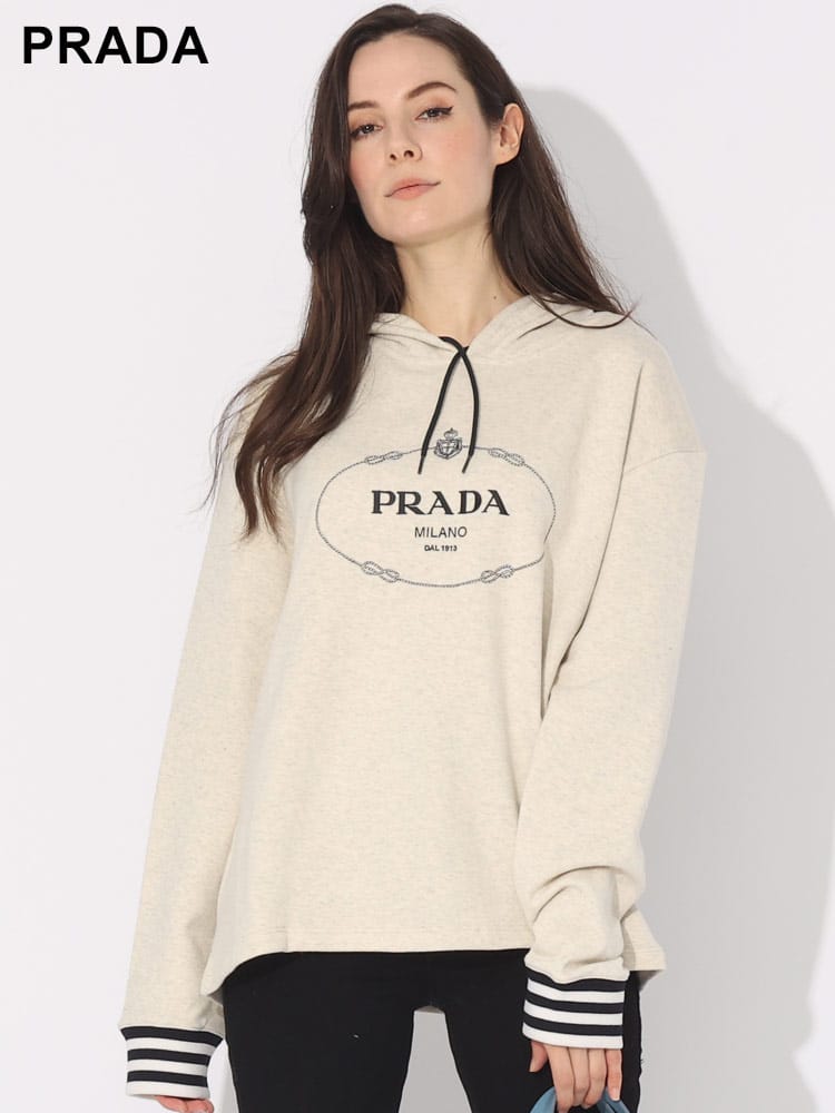 PRADA (プラダ) ロゴエンブロタリー プルオーバー パーカー PRL134677 