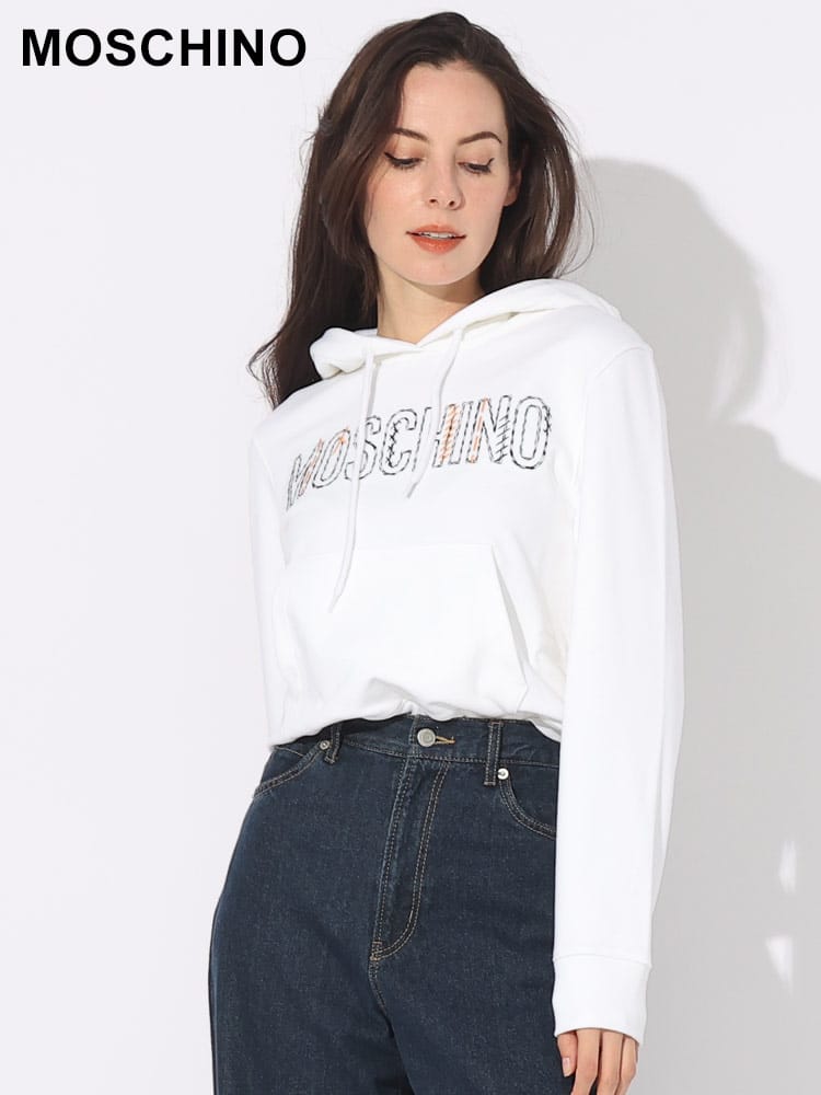 MOSCHINO (モスキーノ) ロゴ刺繍 プルオーバー パーカー MHLA17045528 ブランド レディース トップス