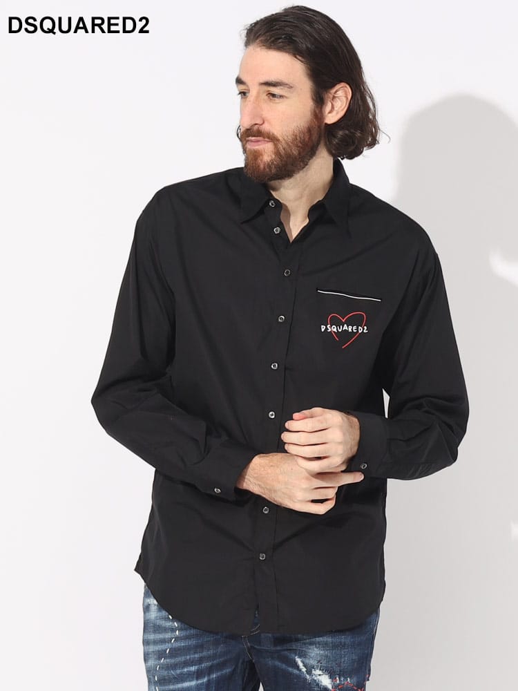 DSQUARED2 (ディースクエアード) ワンポイントハート 長袖 シャツ D2DM0748S36275 ブランド メンズ 男性 トップス