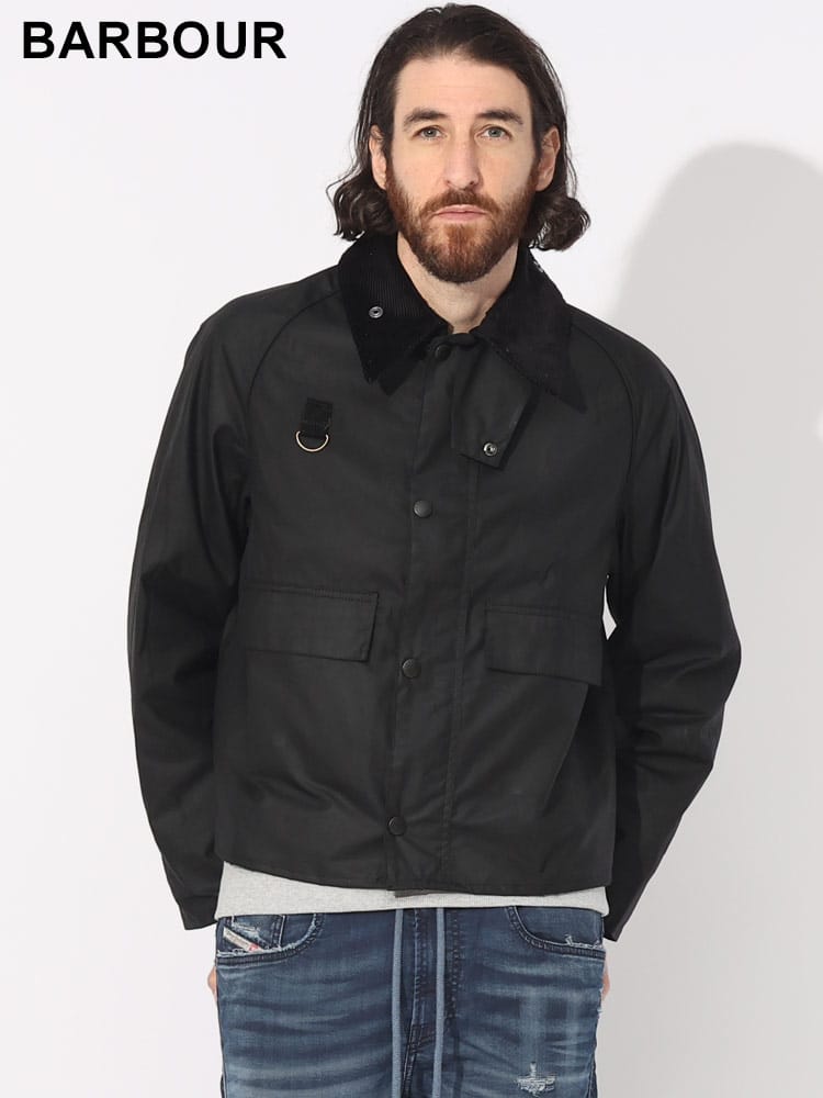 BARBOUR (バブアー) 襟切り替え フルジップ ワックスジャケット SPEY WAX BABMWX1212MWX ブランド メンズ 男性 アウター