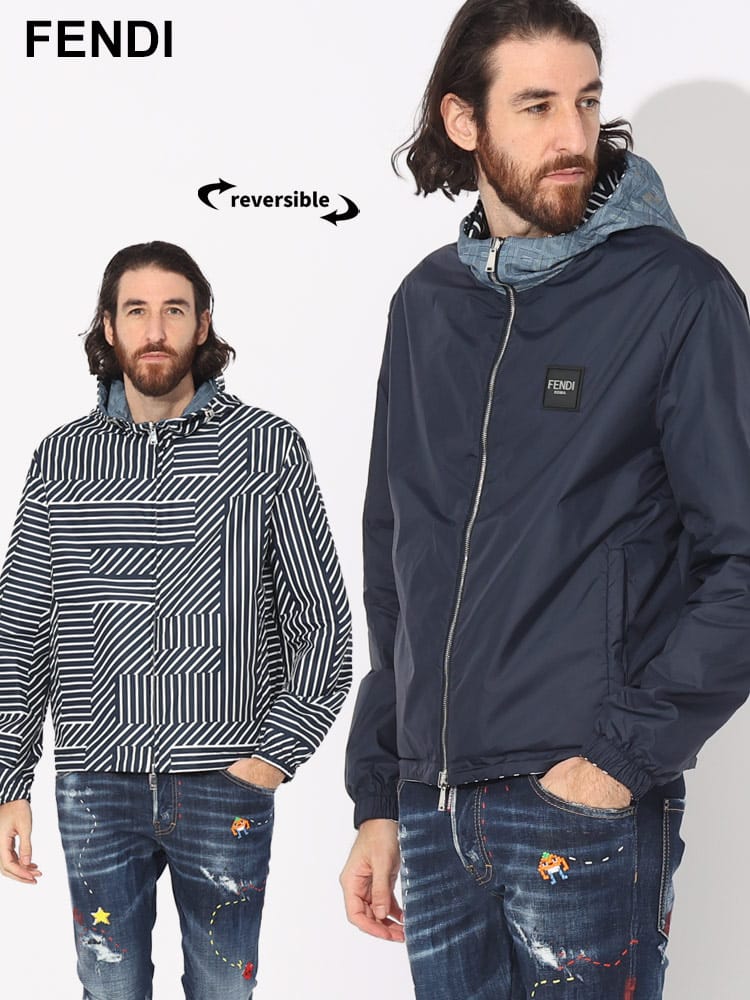 FENDI (フェンディ) リバーシブル フルジップ ジャケット FDFAA906APX6 ブランド メンズ 男性 アウター