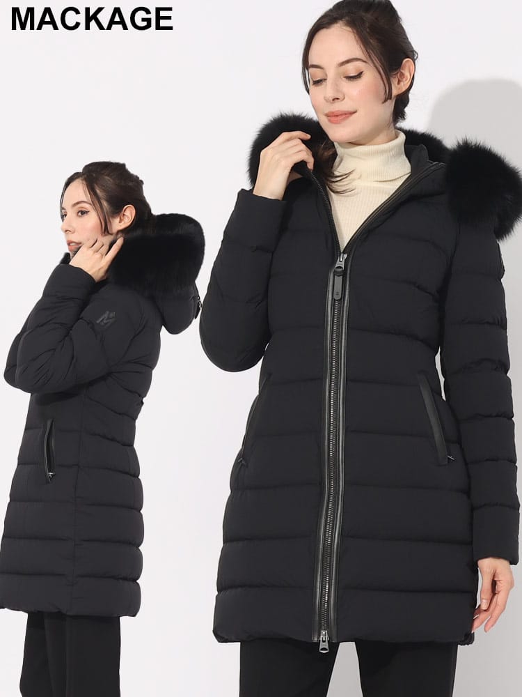 MACKAGE (マッカージュ) ストレッチ ファーフード フルジップ ダウンコート CALLA-BX MKGLCALLABX3 ブランド レディース アウター