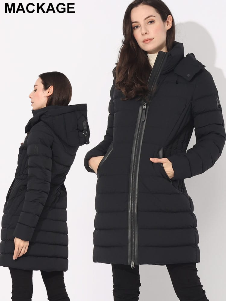 MACKAGE (マッカージュ) ストレッチ フード着脱 フルジップ ダウン 