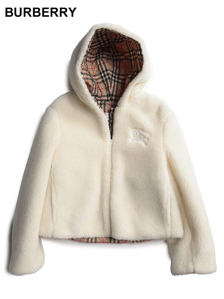 BURBERRY (バーバリー) 裏チェック フルジップ ボアジャケット 