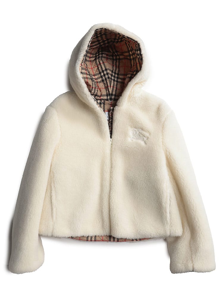 BURBERRY (バーバリー) 裏チェック フルジップ ボアジャケット 