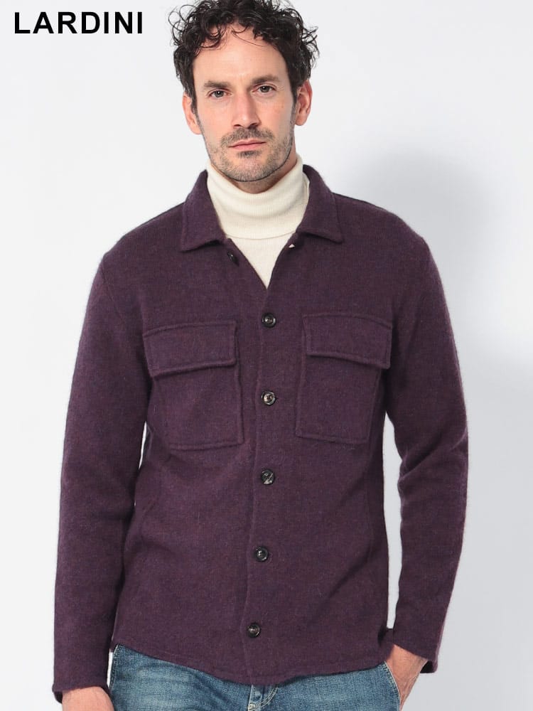 LARDINI (ラルディーニ) ウールブレンド フラップポケット ニット 