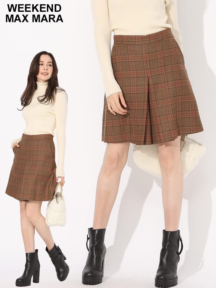WEEKEND MAX MARA (ウィークエンド マックスマーラ ) チェック ウール キュロット MXLBRAMA ブランド レディース ボトムス