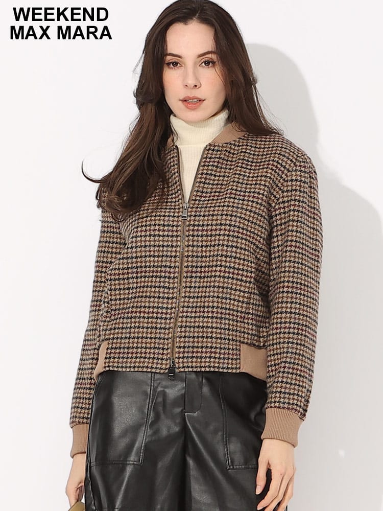 WEEKEND MAX MARA (ウィークエンド マックスマーラ ) 総柄 フルジップ ジャケット MA-1 MXLTREVISO ブランド レディース アウター
