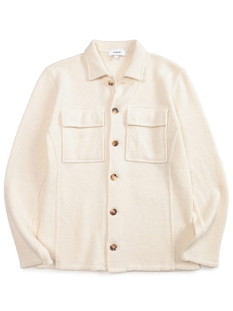 LARDINI (ラルディーニ) アルパカウール ニット ポケット シャツブルゾン LDLJM80IT61007A メンズ